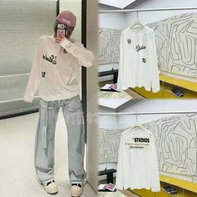 Studios Long Sleeve White Casual T-Shirt