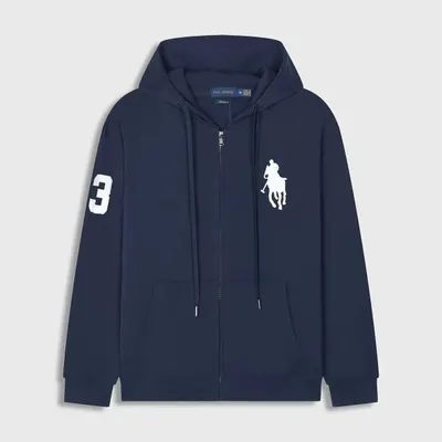 Paul Hechel Zip Hoodie Navy Blue Sporty Sweatshirt