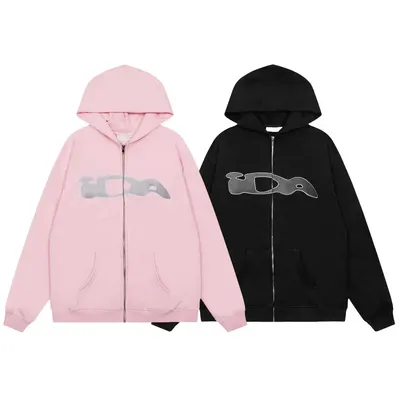 Uda Logo Hoodie Pink And Black Casual Sweatshirt