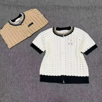 Knit Short Sleeve White Casual Top
