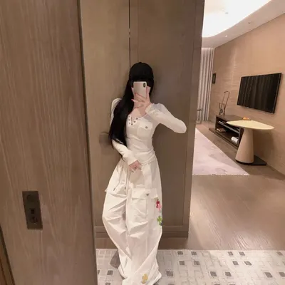 White Long Sleeve Floral Print Dress Casual