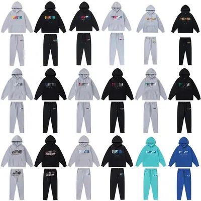 Trapstar Hoodie Set Gray Casual Outfit