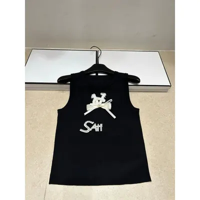 Sah Black Knit Sleeveless Top