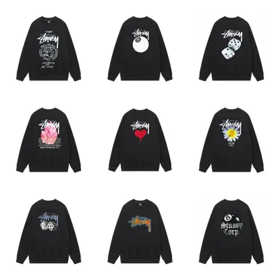 Stussy Crewneck Black Graphic Sweatshirt