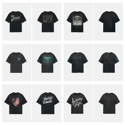 Amiri Graphic Black Casual T-Shirt