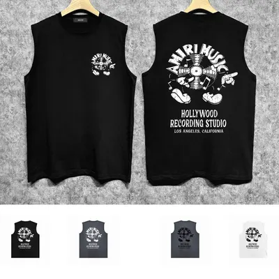 Ahiri Music Black Sleeveless Graphic Tank Top