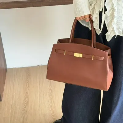 Brown Leather Tote Bag Classic Style