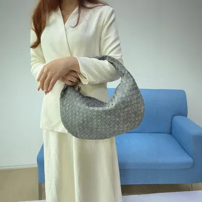 Woven Gray Handbag Fashion Tote Bag