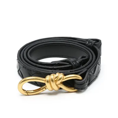 Leather Belt Black Knot Style