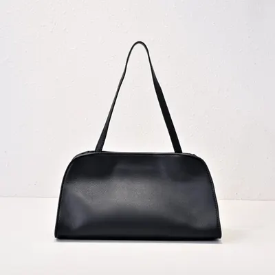 Leather Black Shoulder Bag Minimalist