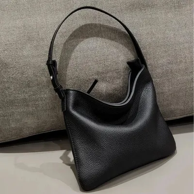 Leather Hobo Black Fashion Handbag