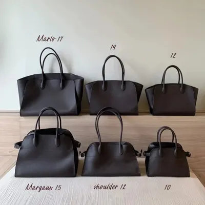 Marlo 17 Black Leather Tote Bag
