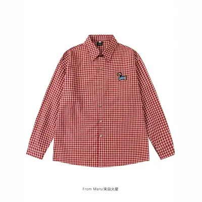 From Mars Checkered Red Long Sleeve Shirt
