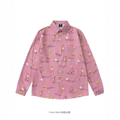 From Mars Printed Pink Casual Shirt
