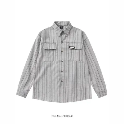 From Mars Striped Gray Long Sleeve Shirt