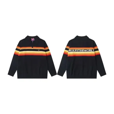 Rule The World Knit Pullover Black Retro Sweater
