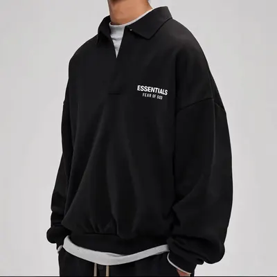 Fear Of God Essentials Black Oversized Pullover
