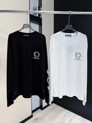Chrome Hearts Long Sleeve Black White Oversized T-Shirt