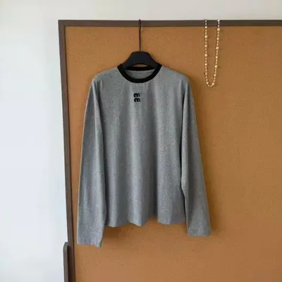 Gray Long Sleeve Crewneck T-Shirt