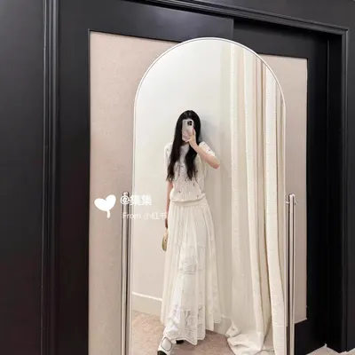 White Embroidered Lace Maxi Skirt Elegant Women's Dress