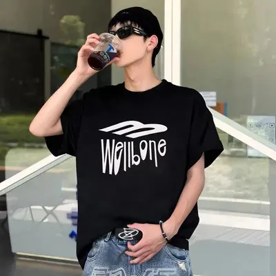 Wellbone Logo Black Casual T-Shirt