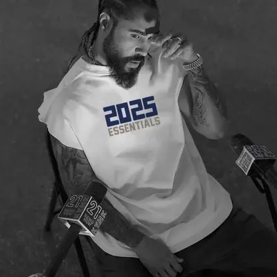 2025 Essentials White Sleeveless T-Shirt