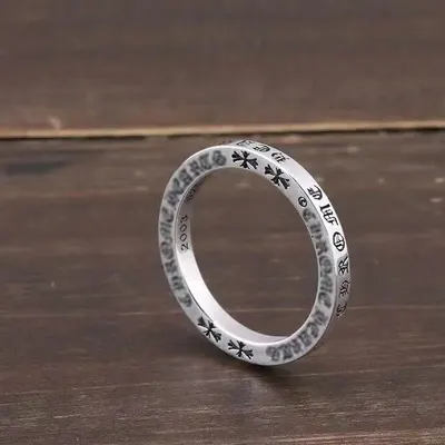 Sterling Silver Engraved Ring Silver Vintage Style