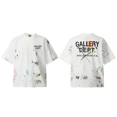 Gallery Dept. Paint Splatter White Graphic T-Shirt