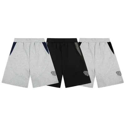 Unisex Athletic Shorts Gray Black Sporty