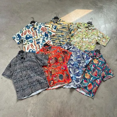 Printed Short Sleeve Shirt Multicolor Casual Shirt